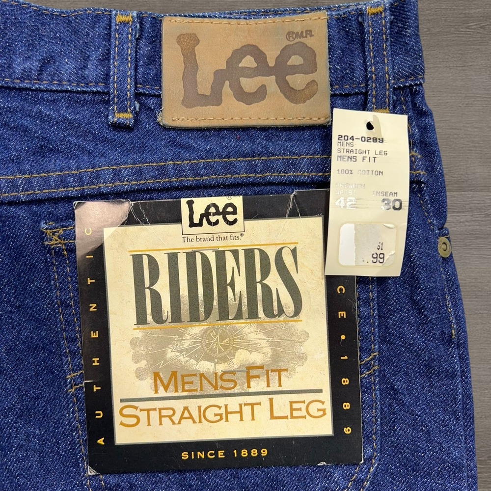 Vintage Lee Riders Jeans Men's 40x30 Blue Denim Straight Deadstock USA Made NEW